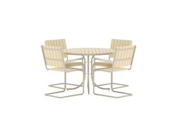 Matgrupp Holmsund 100 cm med 4 Stolar Utomhus - Beige - Utemöbler - Utegrupp - Matgrupp utomhus