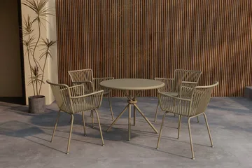 Matgrupp Sifnos 90 cm med 4 Stolar Utomhus - Beige - Utemöbler - Utegrupp - Matgrupp utomhus