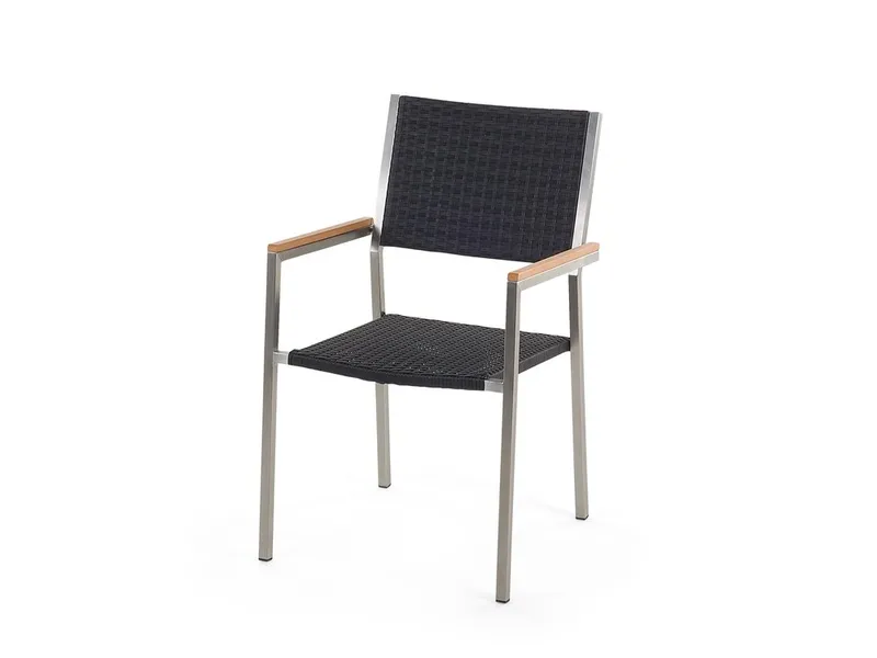 Bacoli Matgrupp Utomhus 180 cm + 6 Utestolar - Svart - Utemöbler - Utegrupp - Matgrupp utomhus