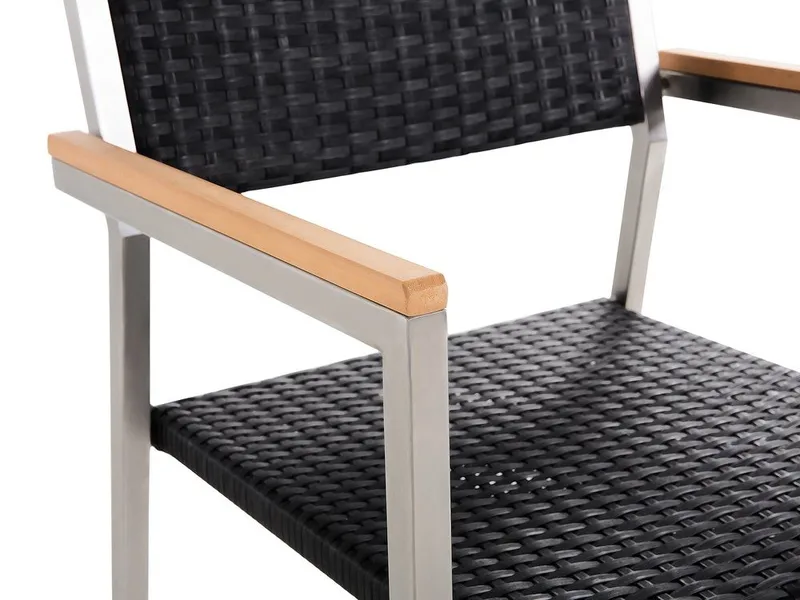 Bacoli Matgrupp Utomhus 180 cm + 6 Utestolar - Svart - Utemöbler - Utegrupp - Matgrupp utomhus