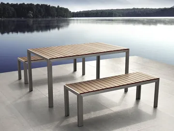 Nardo Trädgårdsmöbelset Med Utebord+Bänk Utomhus - Trä/Natur - Utemöbler - Utegrupp - Matgrupp utomhus