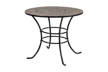 Set Mosaic Utebord Och 4 Utestolar Metallram Svart - Utemöbler - Utegrupp - Matgrupp utomhus