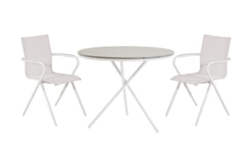 Parma Matgrupp Rund Ø90cm + 2 Alina Matstolar Svart - Svart - Utemöbler - Utegrupp - Matgrupp utomhus