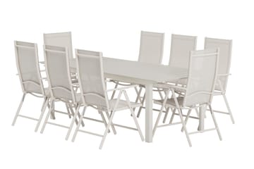 Rektangulärt matbord Levels 229 cm Utomhus med 8 Break Karmstol - Utemöbler - Utegrupp - Matgrupp utomhus