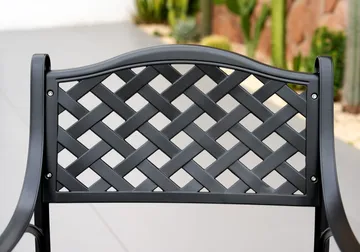 Rund matgrupp i aluminium för utomhusbruk | Ø130 cm | 6 stolar | Svart - Utemöbler - Utegrupp - Matgrupp utomhus