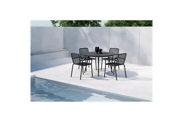 San Vito Matbord Utomhus 120 cm med 4 Peking Karmstol - Utemöbler - Utegrupp - Matgrupp utomhus