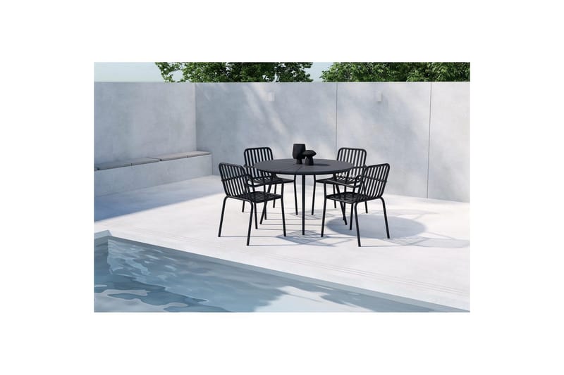 San Vito Matbord Utomhus 120 cm med 4 Peking Karmstol - Utemöbler - Utegrupp - Matgrupp utomhus